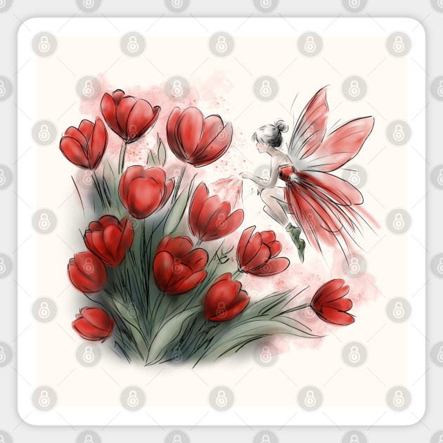 Tulip Fairy Sticker by H. R. Sinclair